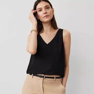 Ann Taylor Mauve V-Neck Shell